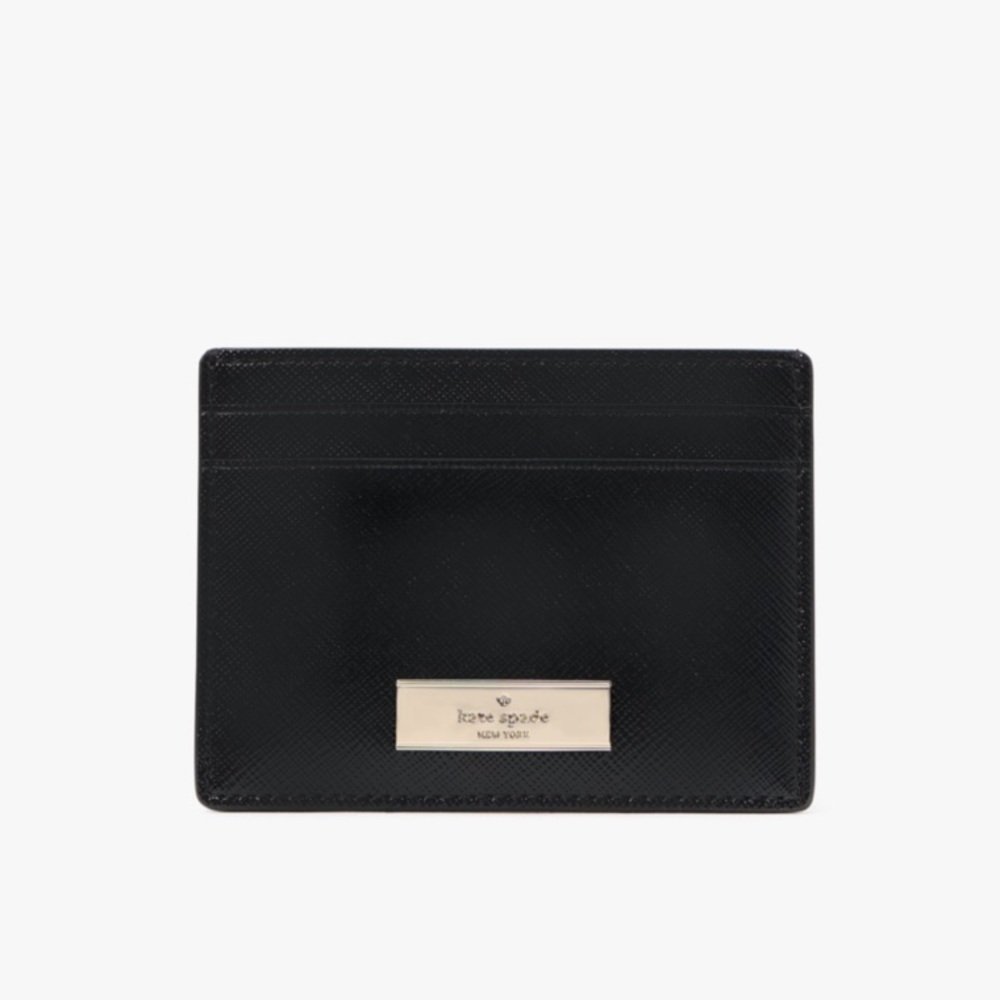 Kate Spade Black Card Case with Gold Accent